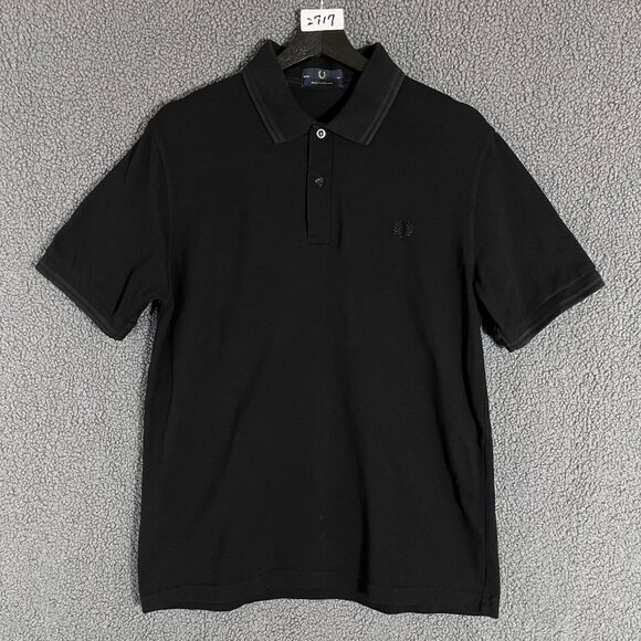 Fred Perry England Made Cotton Polo Shirt - Men's Size 42" / L - Black - Picture 1 of 7